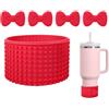 Generico Stivale per bottiglia d'acqua, stivale in silicone - Stivali a coppa con fibbie Bowknot | Accessorio per tazza d'acqua, protezione inferiore per tazza di per boccetta di ferro, idro, bicchiere