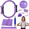 Aiseeok Set di Anelli da Pilates, Pilates Essential Kit con Anello Pilates, Yoga Ball, Bande di Resistenza, Cinghie da Polso Antiscivolo, Attrezzature per Il Fitness per Casa per Donne e Uomini