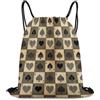 Generic Vintage Ace of Spades Card Card Lover Borsa con Cordoncino Sacca con Cordoncino Moda Unisex per All'Aperto Viaggi Donna Borsa Sportiva 36X42Cm