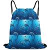Generic Ocean Sea Animal Lover Dolphin Borsa Palestra Borse Pieghevole Stringa per Escursionismo Yoga All'Aperto Borsa Sportiva 36X42Cm
