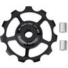 Yhenlovtt railleur Puleggia per ruota di sostegno per bici da strada e montagna, in lega di alluminio con cuscinetti in ceramica, opzioni da 10T a 17T, nero Fi (11T)