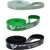 SmartWorkout - Confezione di 3 Fasce di Resistenza in Lattice Naturale - Elastici per il Bodybuilding, Fitness, Yoga, Pilate - 3 Resistenze da 5 kg a 45 kg