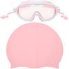 Hiraith Set di Occhialini da Nuoto Antiappannamento Impermeabili per Bambini HD per Ragazze, Cappuccio in Silicone con Cinturino Regolabile Antiappannamento a 3 Strati, Accessori da Nuoto per