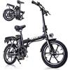 AVDLEU Bici Elettrica Pieghevole 16 per Adulti, Batteria Rimovibile 36V 12.8Ah, Bici Elettrica Uomo Donna per Città e Pendolari, Fino a 25 km/h, Freni a Disco, Display LCD, E Bike Urbana Nera