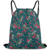 Generic Flower Skeleton Skull Tasche Coulisse Sacca con Cordoncino Unisex Regolabile per Viaggi Spiaggia Shopping Borsa Coulisse 36X42Cm