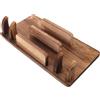 Toyvian Porta Racchette da Ping Pong in Legno Marrone a 4 Livelli Mensola per 12 Palline e 6 Racchette, Salvaspazio per Casa e Sala Giochi