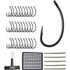 Milepetus Milepet-Fishing Pesca alla Carpa Curve Gambo spinato Ganci con gomme Tubi e Nodo estrattore per Pesca alla Carpa Hair Rig DIY Tackles