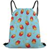 Generic French Fries Fun Food Borsa Sportiva Sacca da Palestra Stringa Pieghevole per Spiaggia Vacanze Uomo Borsa con Cordoncino 36X42Cm