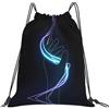 cchgnm Borsa da palestra leggera e pieghevole con coulisse con stampa a mano fluo, borsa multifunzionale per sport, yoga, viaggio