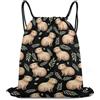 Generic Capybara Lovers Borsa Sportiva Zaini Sportivi Moda Regolabile per Shopping Uomo Yoga Borsa con Cordoncino 36X42Cm