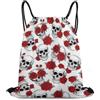 Generic Rose Skull Borsa Coulisse Zaino con Cordone Pieghevole Regolabile per Yoga Donna Vita Quotidiana Tasche Coulisse 36X42Cm