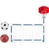 Hellery Canestro da Basket con Rete da Calcio, Porta da Football, Tabellone da Basket, Gioco Sportivo per Interni Ed Esterni, Cortile, Parco, Parco Giochi