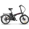 SURFY FAST - E-Bike a Pedalata Assistita - TELAIO IN ACCIAIO -POTENZA 250W-VELOCITA' 25Km/h - BATTERIA ESTRAIBILE (Nero)