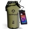 Earth Pak Borsa Impermeabile - Sacca Impermeabile Ideale per Canottaggio, Kayak, Pesca, Rafting, Campeggio, e Nuoto (Verde, 10L)