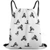 Generic Motocross Racer Extreme Sports Printed Dirt Bike Borsa Sportiva Sacca da Palestra Unisex Stringa per Yoga Uomo Escursionismo Borsa con Cordoncino 36X42Cm