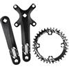 VIRELLO Guarnitura quadrata conica, 170 mm, in lega di alluminio 104BCD, corona stretta larga 32T 34T 36T 38T per bici da strada MTB singola da 8 9 10 11 velocità, nero