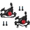 HillMiles MTB Pinze Freno a Disco idrauliche per Biciclette, Pinze Freno a Disco Anteriori/Posteriori HB-100 MTB, Freni a Doppio pistone con Linea di trazione, per Mountain Bike (Anteriore+Posteriore, Nero)