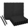 Generico Tappeto Palestra EVA ad Incastro, 4 Pezzi 60x60x1 cm, Tappetino Fitness Puzzle Antitrauma Antiscivolo, Pavimento Protettivo per Home Gym Garage Yoga Fitness Nero
