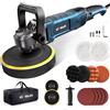 GEVEELIFE Lucidatrice per lucidatura, 6/7 1600W, Lucidatrice rotativa per auto, Buffer, 7 velocità variabile, 1000-3500 giri/min, maniglia auto rimovibile, levigatura barca, lucidatura
