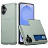 HAONANDE Custodia per iPhone 17 con Scomparto Carte Nascosto, Cover Antiurto in PC Rigido TPU Morbido, Custodia Sottile Opaca con Slot Scorrevole, Donna Uomo Verde scuro