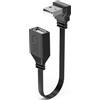 MISYNLON Cavo di prolunga USB corto a 90 gradi, USB 2.0 maschio a femmina, cavo piatto flessibile per ricarica e trasferimento date, per auto, laptop, stampanti, scanner, tastiera, mouse (angolo giù)