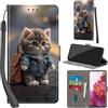 Haninsuze Cover per Samsung Galaxy S20 FE 5G Custodia Cover Pelle Libro Portafoglio con Porta Carte Magnetica Protezione Antiurto Cuoio Flip Case Custodia Cover per Samsung S20 FE, Gatto