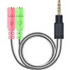 MillSO Cuffie Cavo Sdoppiatore Adattatore Audio Y Jack da 3,5mm (3,5mm Maschio a 2x3,5mm Femmina) per PC Cuffie da Gioco (Non per Due Cuffie), PS4, Xbox One, Smartphone e Laptop - 20cm