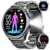 RUXINGX Smartwatch Uomo con ECG+HRV, AI GPT Orologio Uomo con Pressione Sanguigna, Frequenza Cardiaca, SpO2, 24H Sonno, 120+ Modalità Sportive IP68 Smartwatch Fitness, Notifiche Messaggi Android iOS Nero