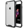 doupi PerfectFit AirClear Custodia per iPhone SE (2022) / iPhone 8/7 (4.7 Pollici), Cristallino Backcover e Protettivo Telaio Paraurti, Nero