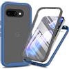 XINNI Cover per Google Pixel 9a, Protezione Schermo Integrata 360 Gradi Antiurto Custodia, Rugged Doppia Faccia Bumper Trasparente Full Guscio Fronte Retro Case, Blu Scuro
