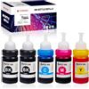 Clywenss 664 Inchiostro Compatibile con Epson 664 T664 Flaconi di Inchiostro Multipack per T-2500 ET-2550 ET-2600 ET-2650 ET-3600 ET-4500 ET-4550 ET-14000 ET-16500 L355 L555, 5-Pack