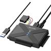 Belcheri Adattatore da USB 3.0 a IDE e SATA, adattatore per disco rigido esterno universale da 2,5 o 3,5 pollici SATA o IDE HDD SSD
