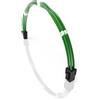 LINKUP - 50cm Cavo di Prolunga di Alimentazione per PC Rivestito in Silicone Guaina Metallica Morbido e Flessibile per Instradare CPU Con Kit a Pettine┃1x 4P CPU EPS┃500mm - Verde