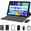 PRITOM Tablet Android 13 da 10 pollici, 8 GB (4 + 4), 128 GB, espandibile 1 TB, 8000 mAh, WiFi, processore Qcta Core, WiFi 6, Bluetooth, tablet da gioco, tablet PC con borsa, tastiera, mouse, Teal
