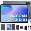 TABWEE T20 Tablet con Tastiera - 24 GB RAM+ 256GB ROM(2 TB TF), Octa-Core, Tablet 10 Pollici, 5000 mAh, 8MP+5MP, 5G WIFI, Face ID, 3.5mm Jack Port