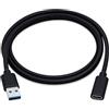 Leloco Adattatore da USB C a USB A 3.0 tipo C femmina a A Cavo 1M 5 Gbps per telefoni cellulari, laptop, tablet, caricabatterie, SSD, HDD ecc, nero
