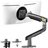 NB Ergonomic Braccio Monitor per da 32 a 60 Pollici Schermo Piatti Ultrawide Curvi, Supporto per Monitor Resistente Carico fino a 20 kg VESA 75&100 mm (Nero)