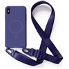 2NSPDRGNI Magnetica Cover con Collana Compatibile con iPhone XS MAX,Case con Laccio per Il Collo Custodia con Cordino,Blu