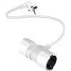 DKTYGER Cavo prolunga doppia spina, presa multipla 2M 2 vie con cavo flessibile, cavo prolunga di alimentazione con doppia presa Max 3500W, presa convertitore tedesca spina UE per casa, ufficio, bianco