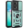 HONLEN Custodia Adatta per HONOR 90 5G (6.7 Inches), Cover per PC Armor Anello kickstand con Base Magnetica - Verde