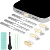 AOOSU 5 Pezzi Kit Tappi Antipolvere, 4 Tappi Antipolvere USB C e 4 Adesivi Antipolvere per Altoparlanti, Porta di Ricarica Spina Antipolvere per iPhone 17/16/15 Serie Samsung OnePlus Xiaomi