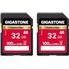 GIGASTONE Camera Plus, Scheda di memoria SD da 32 GB, UHS-I U1, classe 10, SDHC, Full HD, per fotocamera digitale Canon, con 2 mini custodie