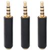 QiCheng&LYS CTIA e OMTP Adattatore intercambiabile da 3,5 mm maschio a femmina placcato in oro nero