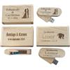 regalo grabado Memoria 32 GB USB 3.0 con scatola in legno naturale personalizzata come desideri. Pack Unità (5)