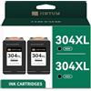 JINTUM 304XL Cartucce Nero Multipack Compatibile per HP Envy 5010 5020 5030 5032 5000 5050, DeskJet 2620 2630 3750 5010 5032 3720 5020 3 762 2633 3 730 3 733 (confezione da 2, nero)