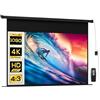 HOMCOM Schermo proiettore da 100 pollici, 16:9 4K HD schermo di Proiezione motorizzato ed elettrico, schermo di Proiezione TV e Home theatre, Montaggio a Parete o Soffitto, Pannello di Controllo e