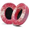 WC Cuscini di ricambio per Beats Studio 2 e 3 (B0501, B0500) con e senza fili di Wicked Cushions | NON SI ADATTA Beats solo | Pelle morbida, schiuma migliorata e adesivo più forte | Hex Red