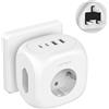 JSVER Adattatore da Viaggio Universale JSVER con 2 Porte USB-C e 2 USB-A,3 Prese CA con Porte di Ricarica Rapida (5V, 3A), Multipresa 7 in 1 con Spina di Tipo G,3250W (max 13A) per Regno Unito-Bianco