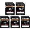 GIGASTONE A2 V30 Scheda di Memoria SDHC 32 GB, Set da 5, 4K Camera Extreme, Velocità 100 MB/s per Fotocamera Canon Nikon Sony Panasonic, U3 UHS-I Classe 10 per 4K UHD Video, con 5 mini custodie