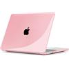 TECOOL Cover compatibile con MacBook Air M5 M4 M3 M2 13,6 Pollici 2026 2025 2024 2022 (A3449 A3240 A3113 A2681), Custodia Rigida Protettiva Sottile in Plastica, Cristallo Fucsia